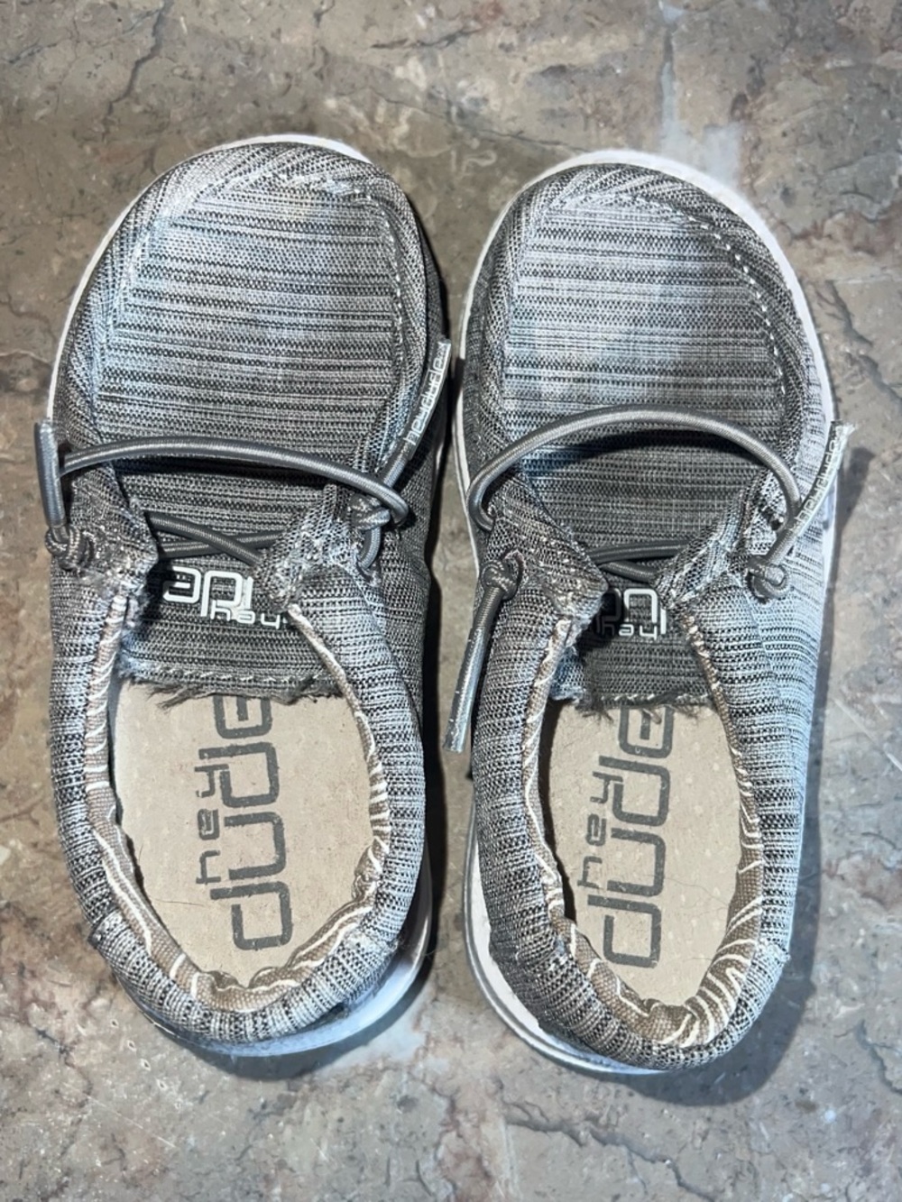 Hey Dude Kids Metallic Gray Slip-On Sneakers